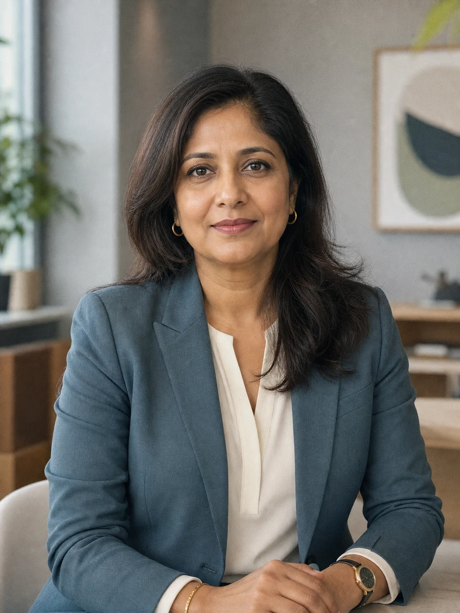 Illustrative portrait of Meera Patel